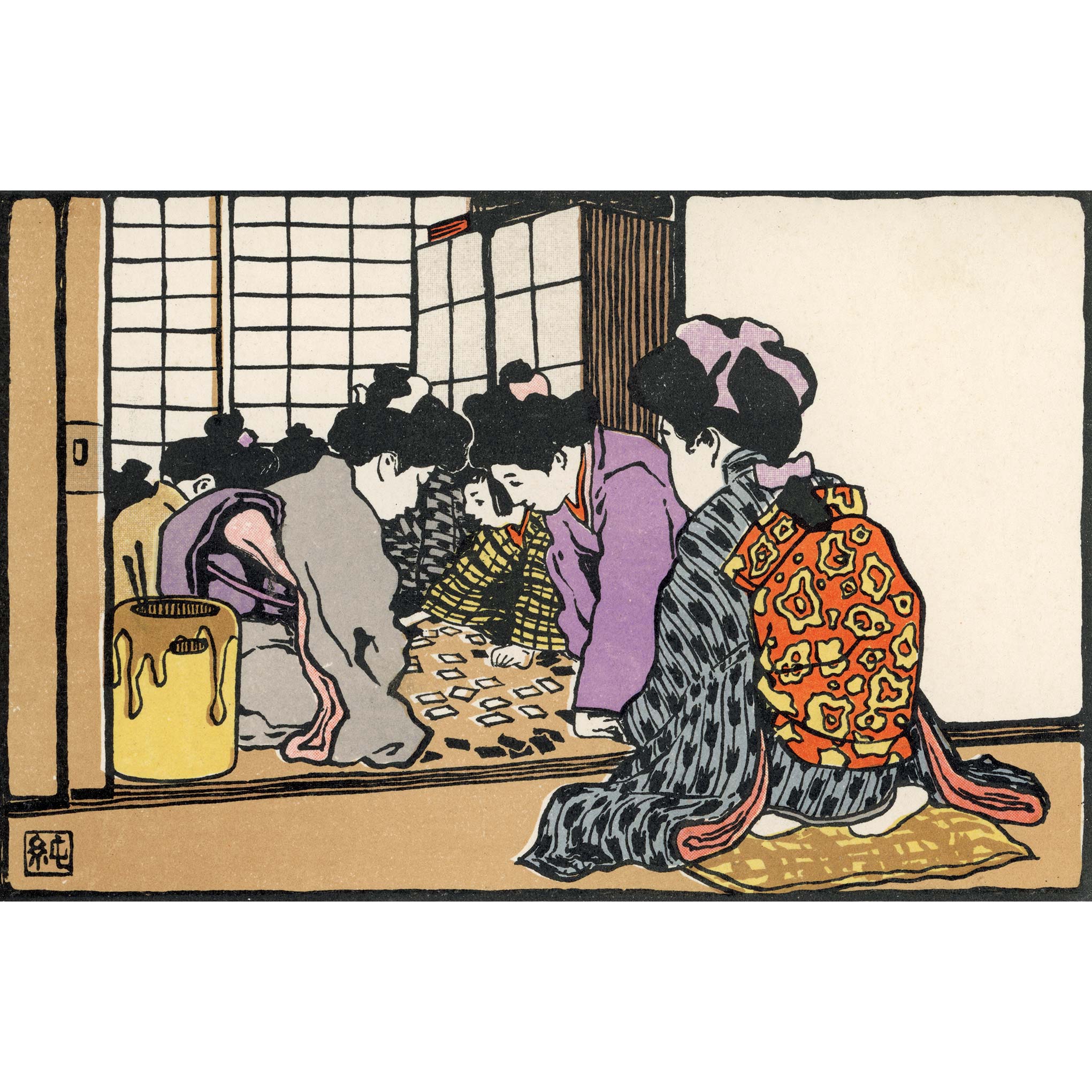 値引き昭和ビンテージ　額入日本画　水墨画？何時代の事をかいてある？縦25横85㎝ 値引き昭和ビンテージ 額入日本画 水墨画？何時代の事をかいてある？